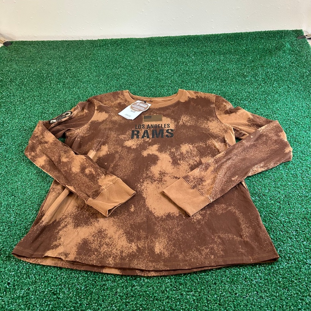 Nike NFL Los Angeles Rams Salute to Service Long Sleeve Top Brown Womens Medium